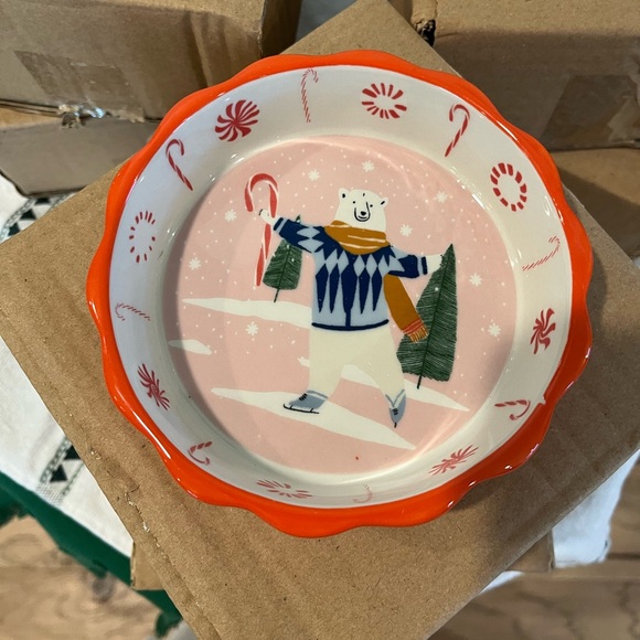 Anthropologie George & Viv Festive Polar Bear Red & White 5” Ramekin, set of 6 - Picture 4 of 12